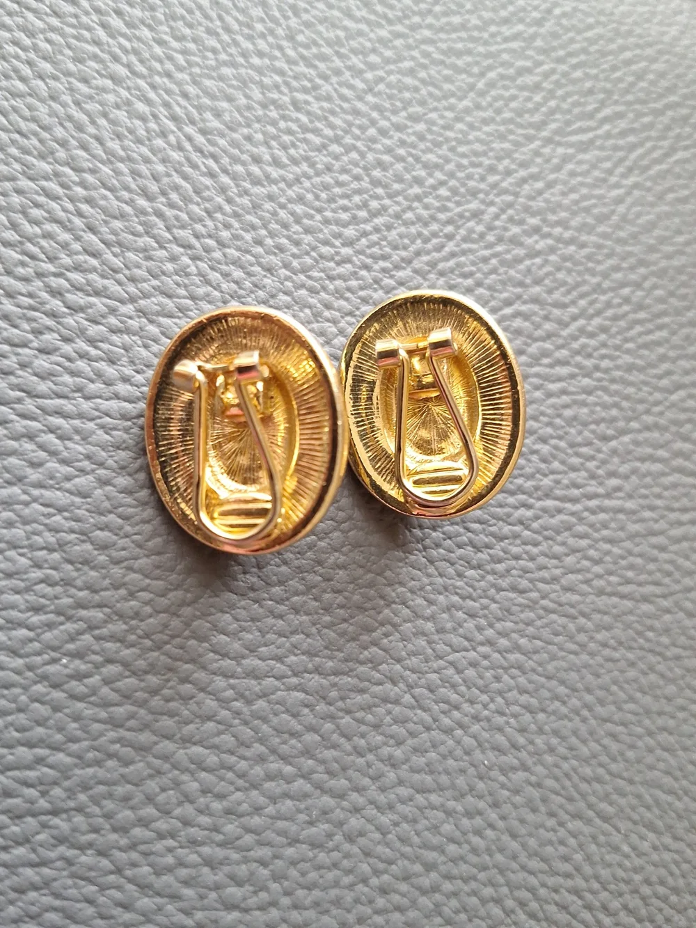 Liz Claiborne Gold-Tone Oval Earrings with Cream Cabochon